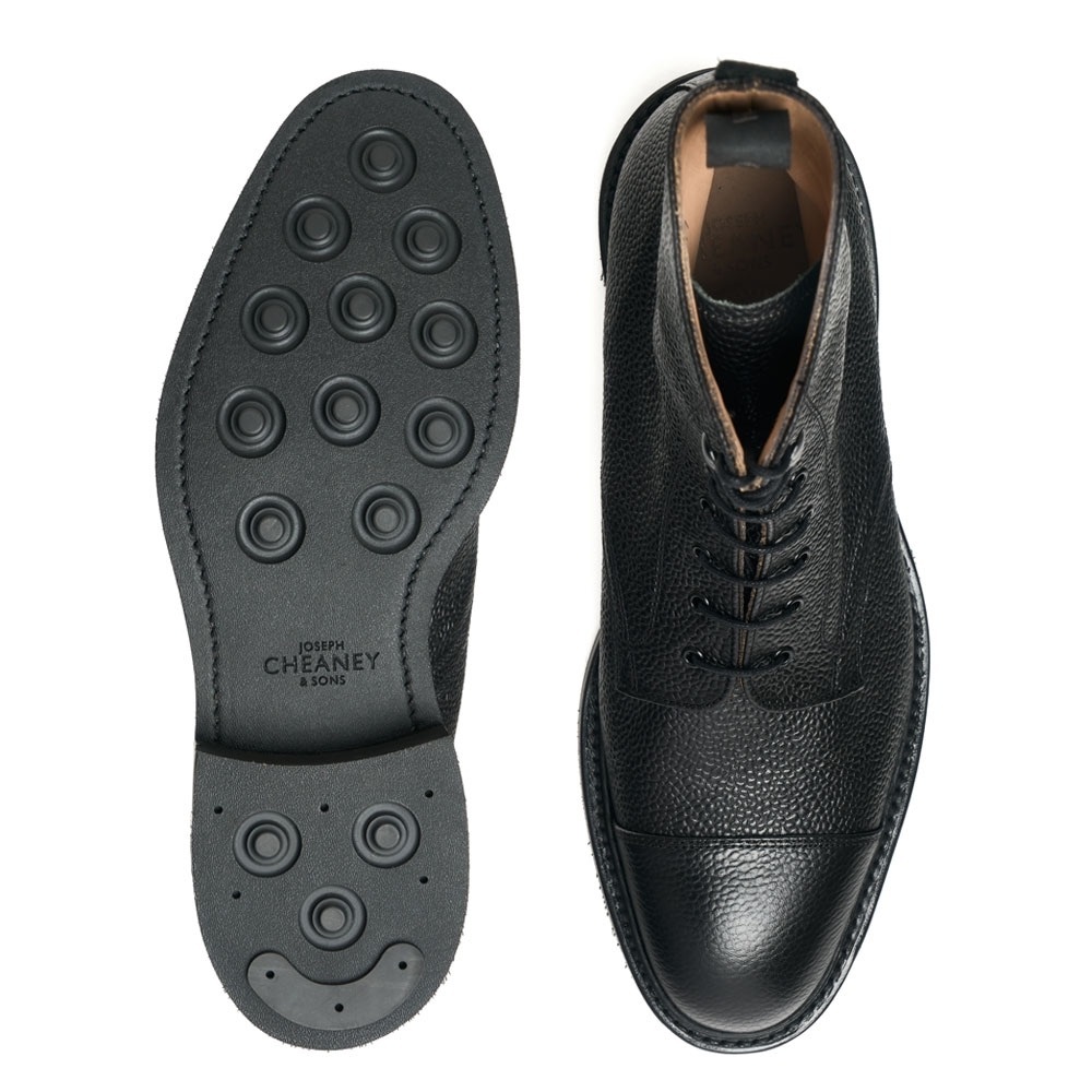 NWOT Joseph Cheaney Penhill Capped Derby Boot in Black Grain Leather |Size 11R - Picture 3 of 16